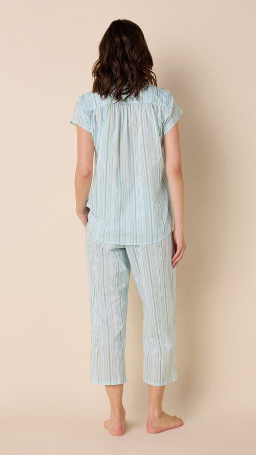 The Cat's Pajamas Lightweight Cropped Pajama Set In Blue