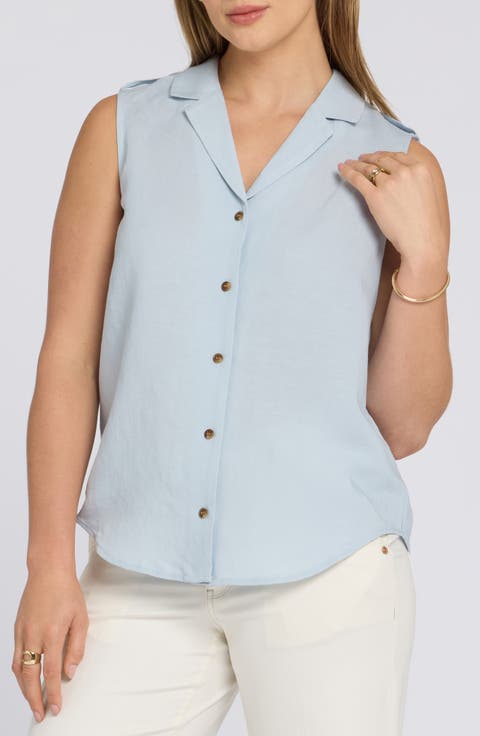 Gabrielle Sleeveless Camp Shirt