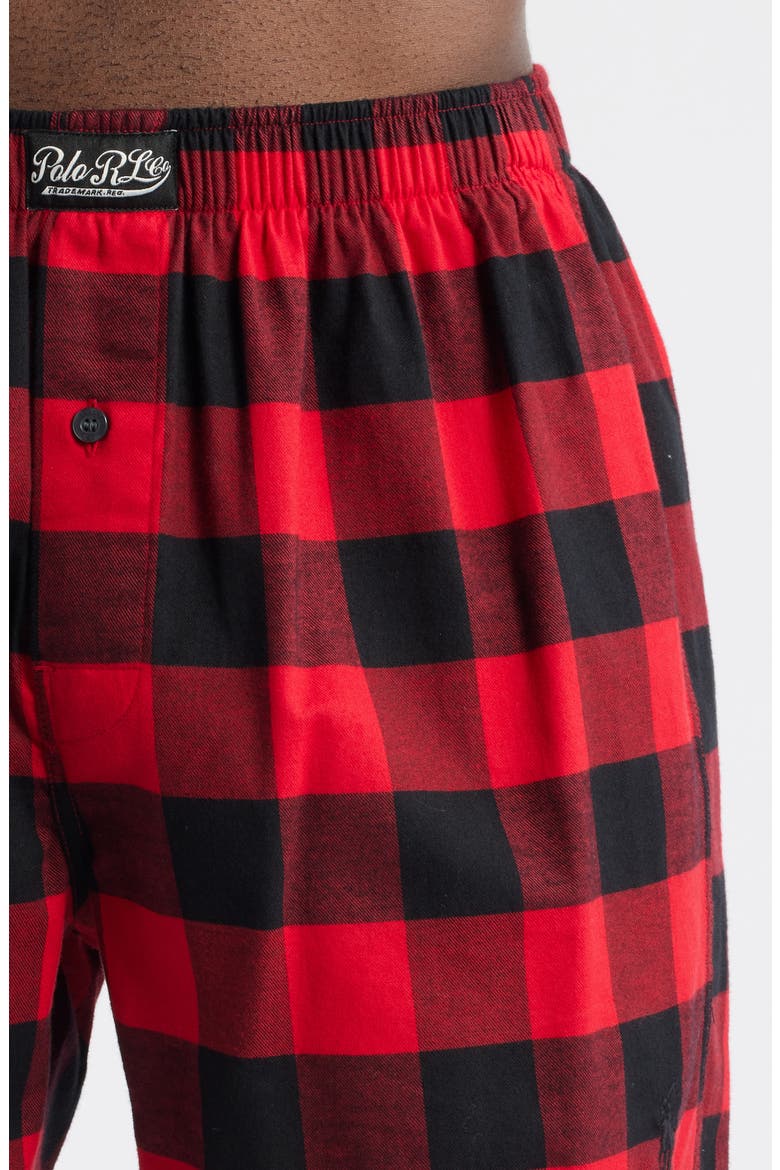 Yarn-Dyed Cotton Boxers, Alternate, color, RED POLO BLACK BUFFALO