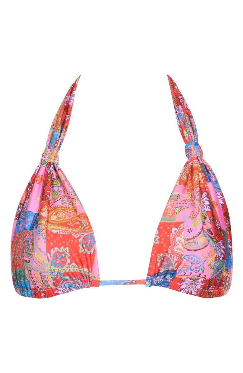 VYB Knotted Halter Triangle Bikini Top, Alternate, color,