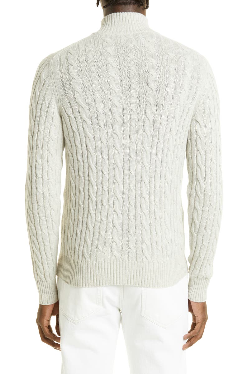 Loro Piana Men's Cable Knit Baby Cashmere Sweater, Alternate, color, 