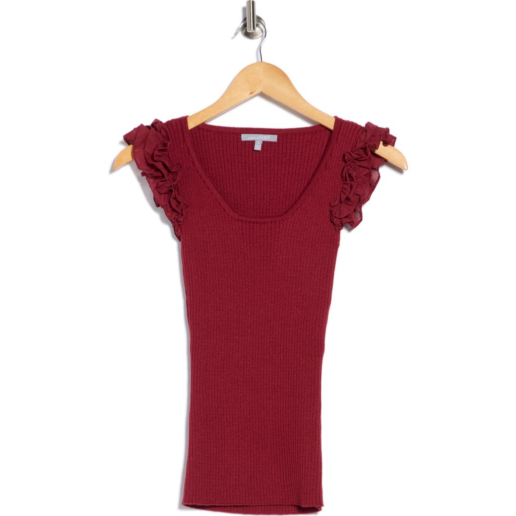 Tart Decla Ruffle Sleeve Knit Top In Red