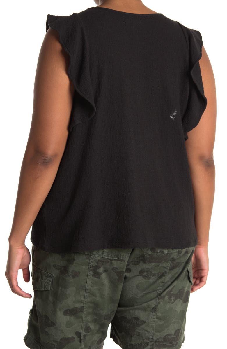 Madewell Texture & Thread Ruffle Sleeve Tank Top, Alternate, color, 