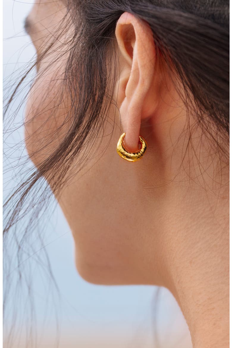 Deia Huggie Hoop Earrings, Alternate, color, YELLOW GOLD