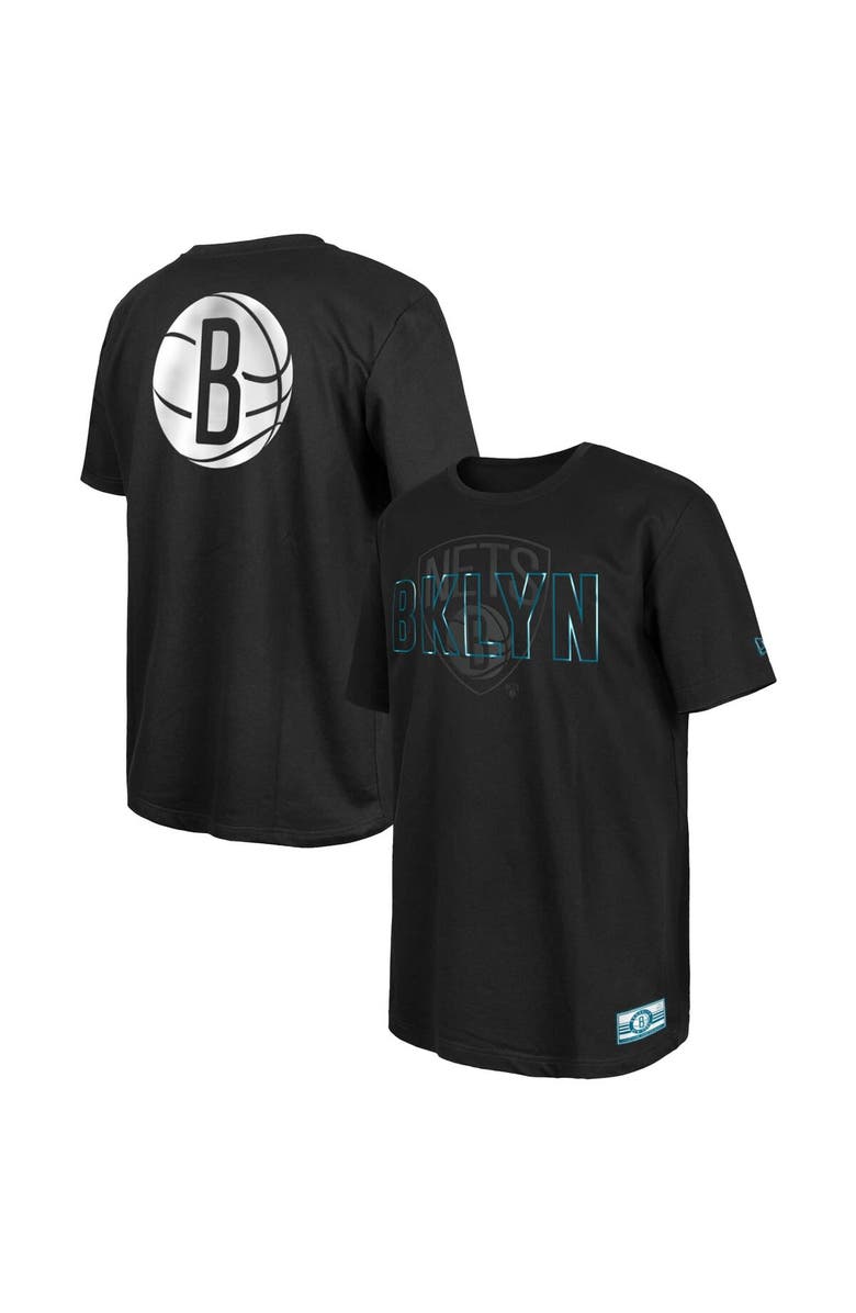 New Era Men's New Era Black Brooklyn Nets 2023/24 City Edition Elite Pack T-Shirt, Main, color, 