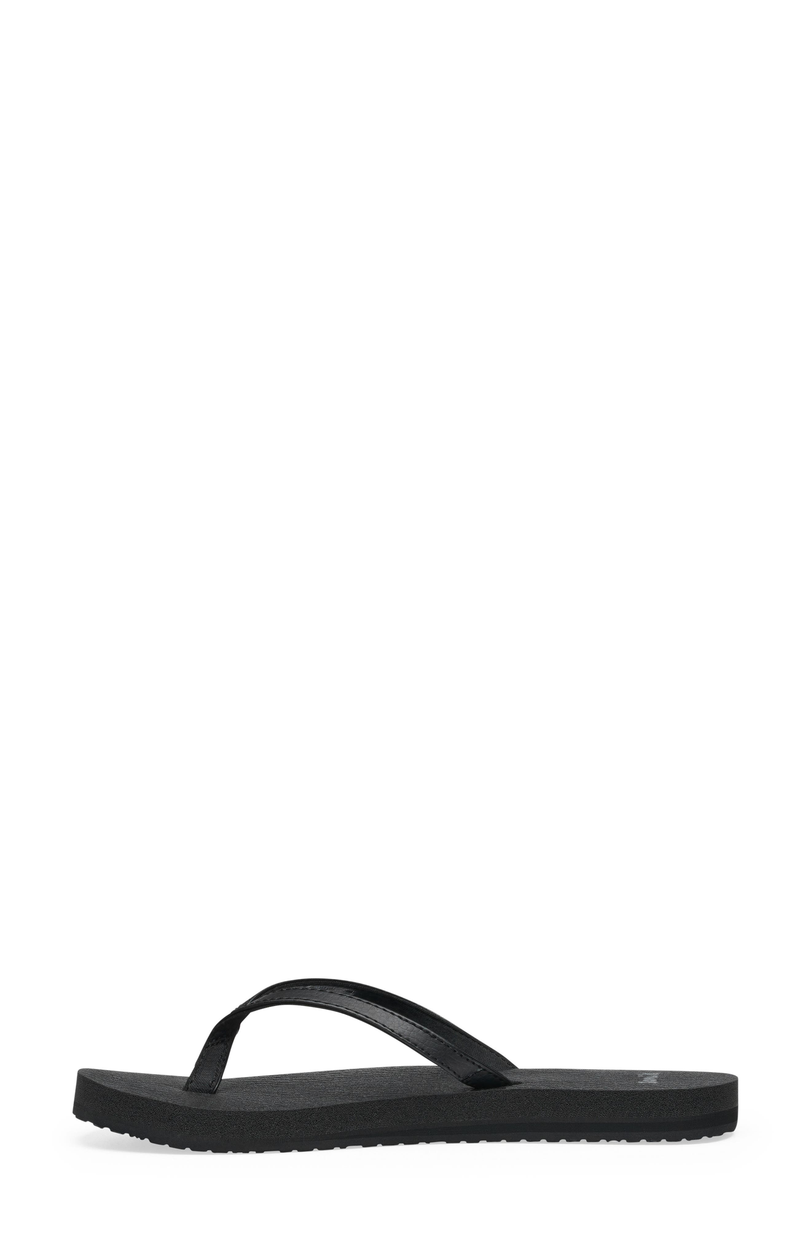 Sanuk Yoga Coral Flip Flop, Alternate, color, Black
