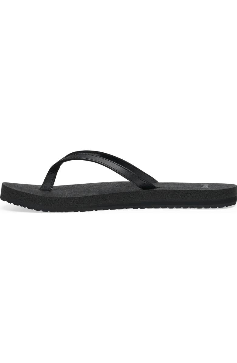 Sanuk Yoga Coral Flip Flop, Alternate, color, Black