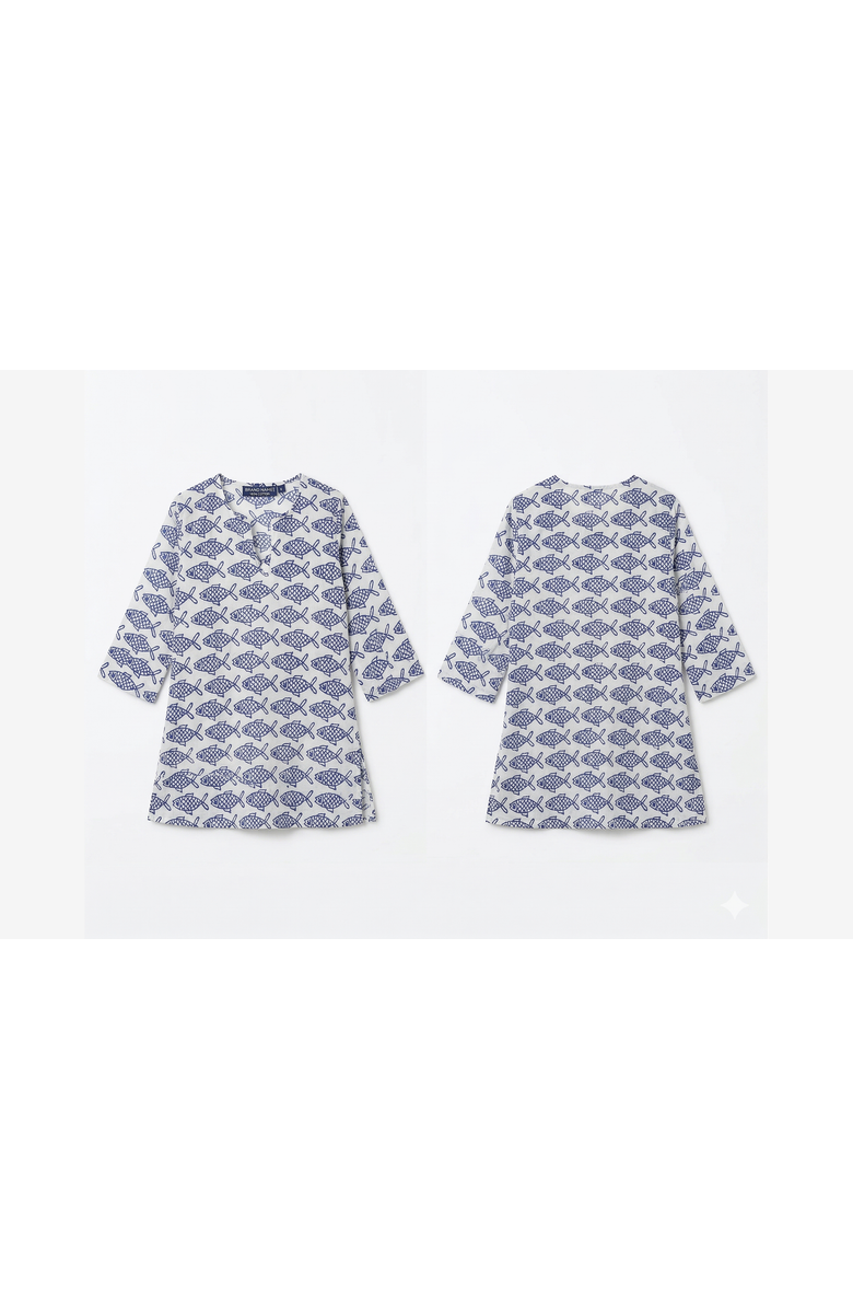 Ro's Garden Girls Classic Kurta, Main, color, Blue Coi