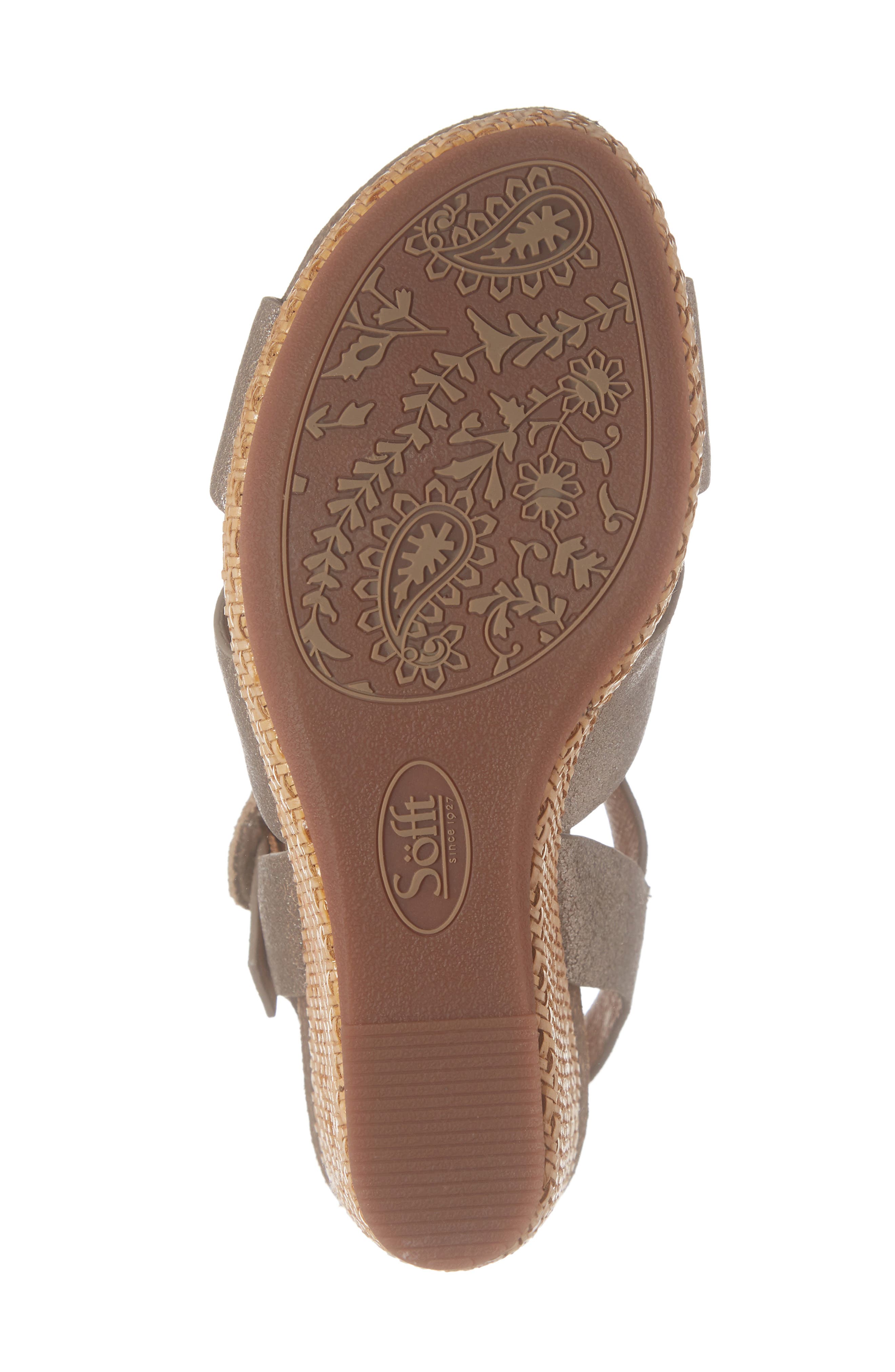 Casidy Wedge Sandal, Alternate, color, GOLD LEATHER