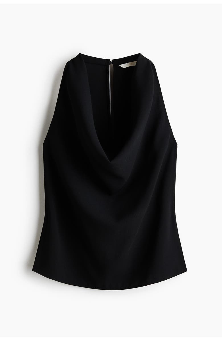 H&M Cowl-neck Top, Main, color, Black
