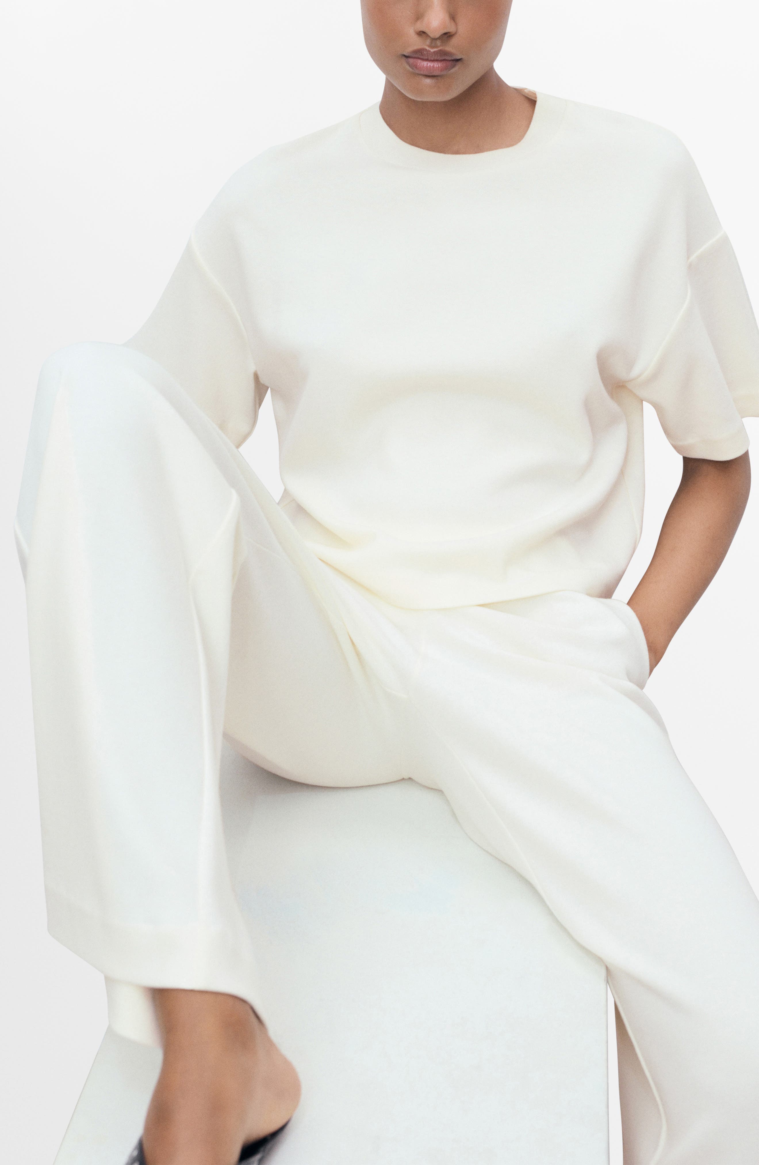 Boxy Cotton Blend T-Shirt - image 2