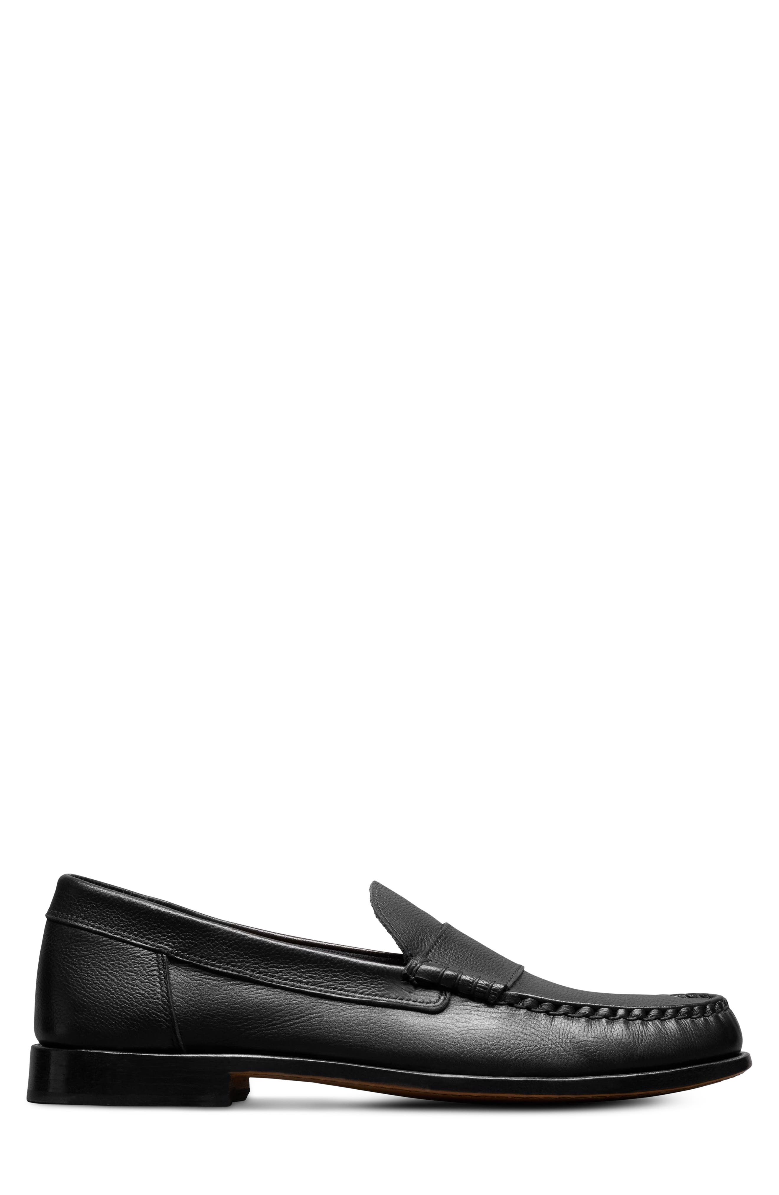Ned Leather Penny Loafer, Alternate, color, BLACK