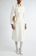 Valentino Garavani V-Detail Belted Virgin Wool & Silk Drill Coat