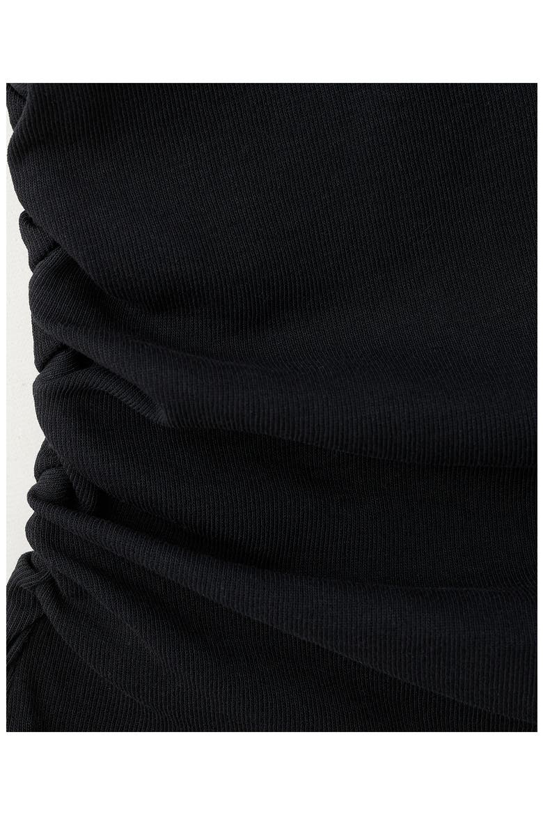 Ruched Cotton Top, Alternate, color, BLACK