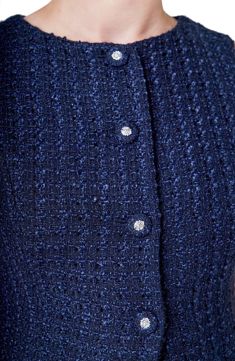 Endless Rose Tweed Vest, Alternate, color, Navy