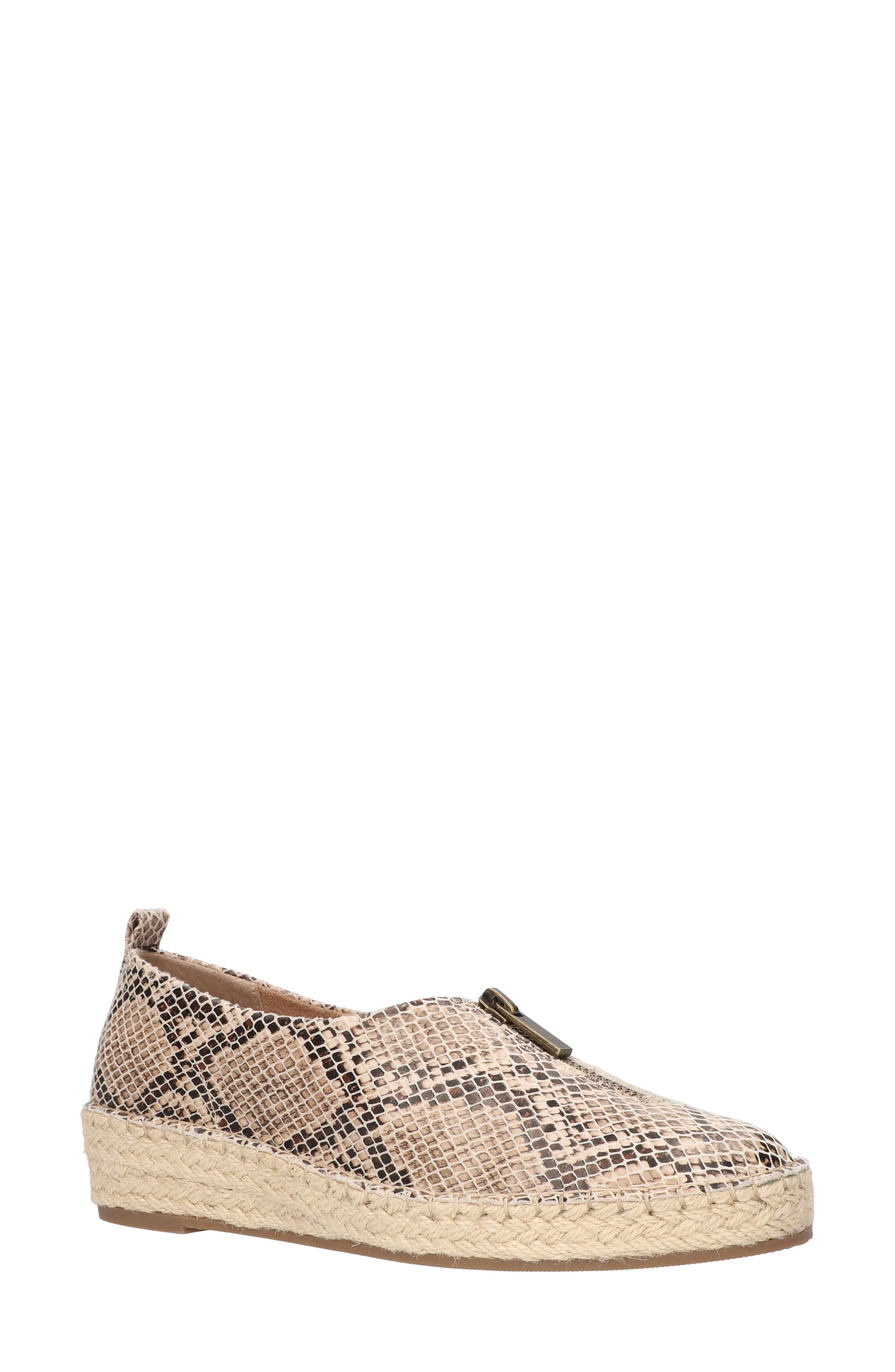 Jimena Zip Espadrille, Main, color, NATURAL SNAKE PRINT