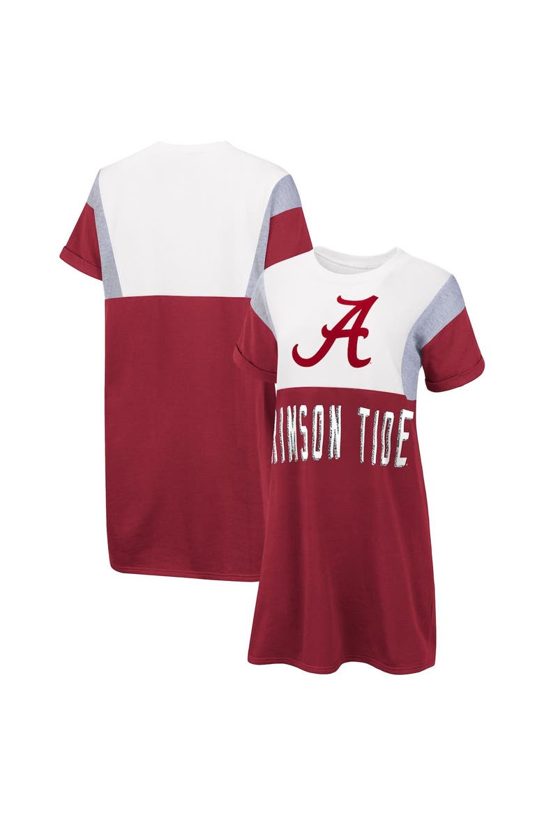 Women's G-III 4Her by Carl Banks Crimson/White Alabama Crimson Tide 3rd Down Short Sleeve T-Shirt Dress, Main, color, Crimson