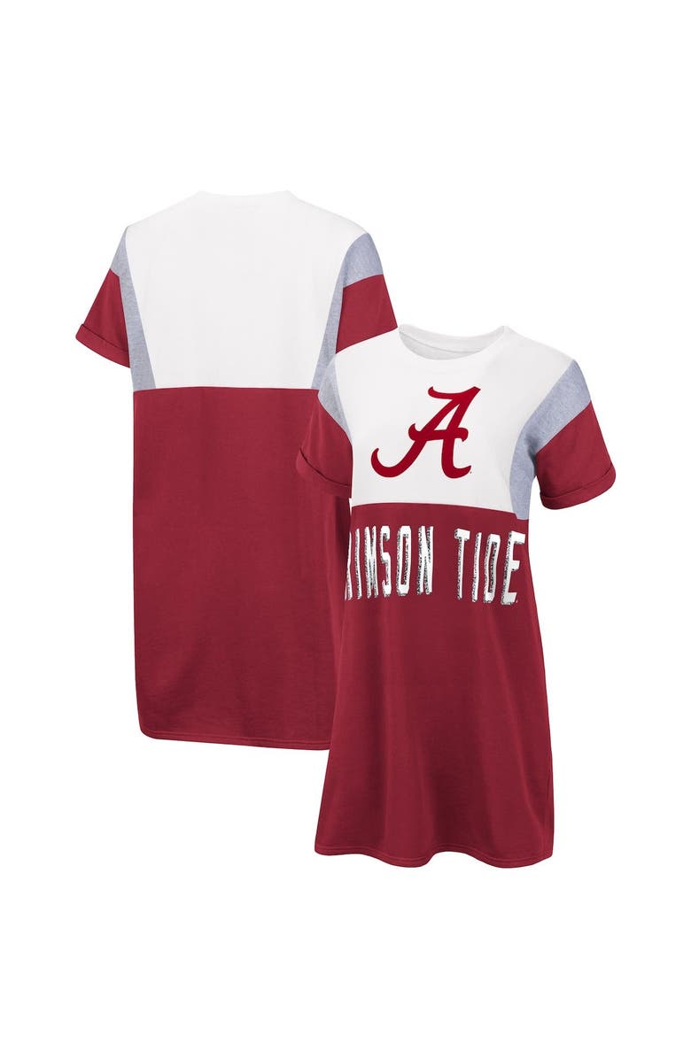 G-III 4HER BY CARL BANKS Women's G-III 4Her by Carl Banks Crimson/White Alabama Crimson Tide 3rd Down Short Sleeve T-Shirt Dress, Main, color, 