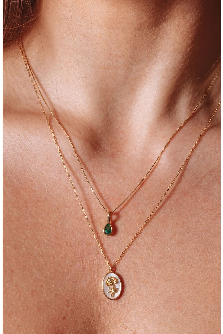 Teardrop Birthstone Pendant Necklace, Alternate, color, GOLD / DECEMBER