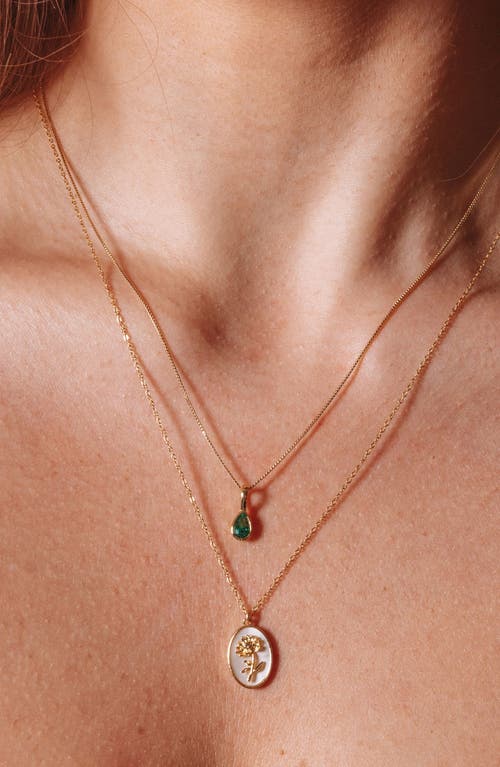 Set & Stones Teardrop Birthstone Pendant Necklace