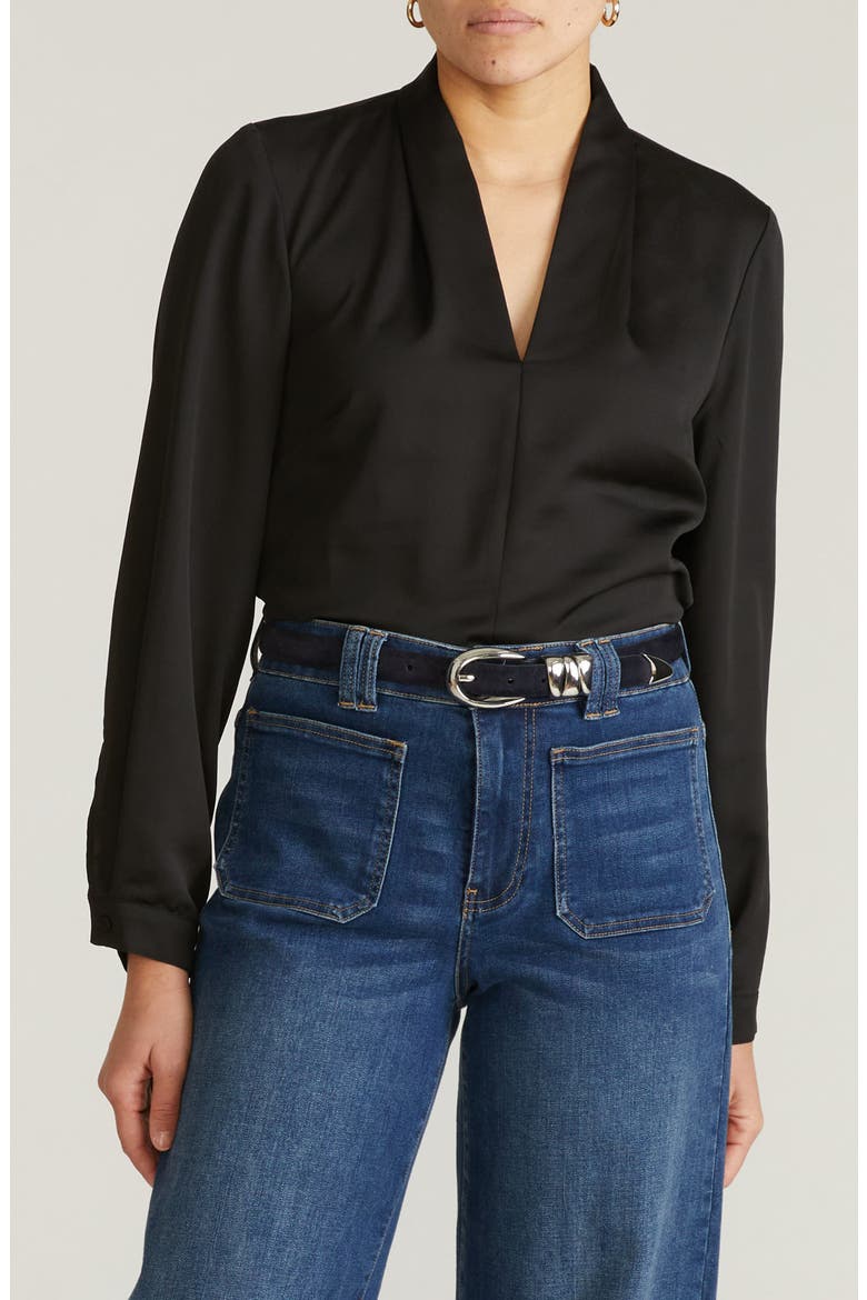 Cambria Pebble Georgette Top, Main, color, BLACK