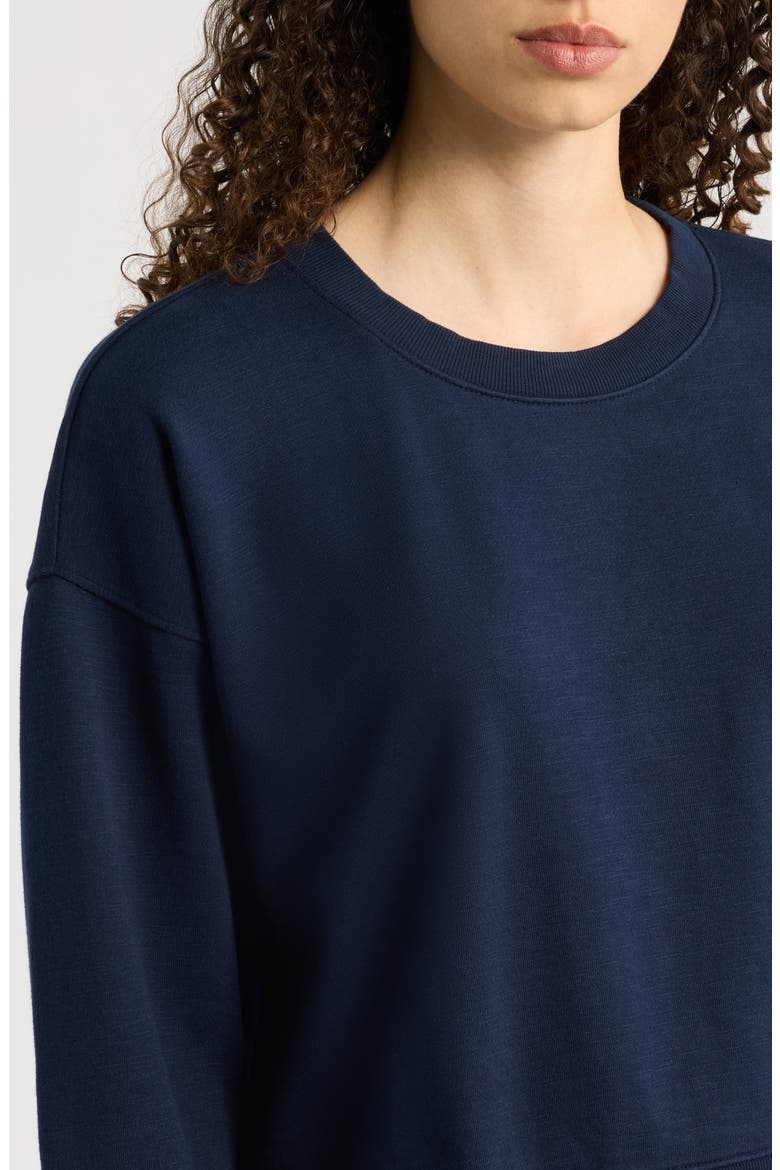 Crop Organic Cotton Sweatshirt, Alternate, color, INK