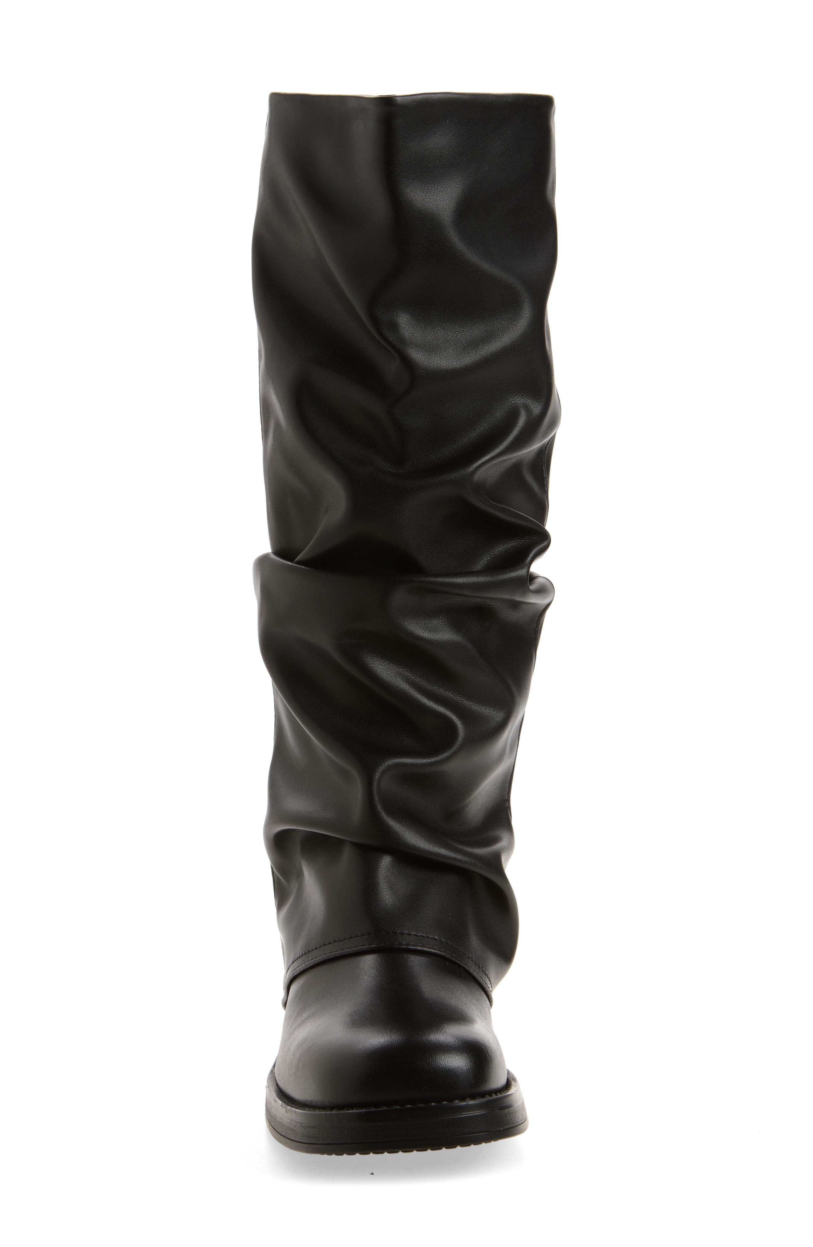 Ancor Ruched Boot, Alternate, color, BLACK LEATHER