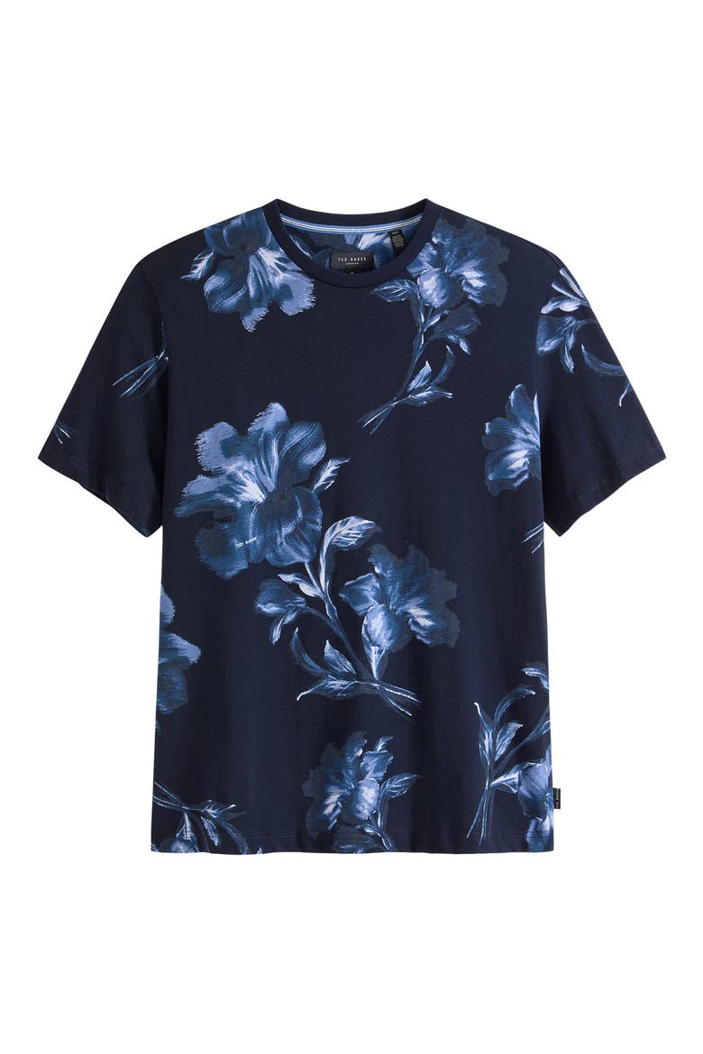 Floral Graphic T-Shirt, Alternate, color, SKY CAPTAIN