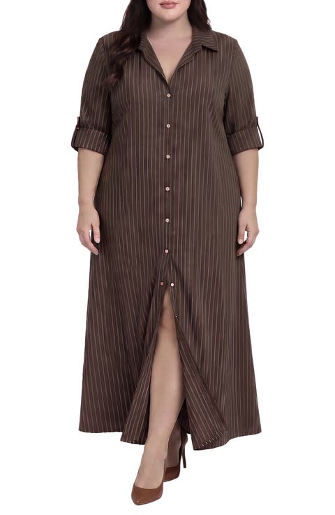 Stripe Maxi Shirt Dress