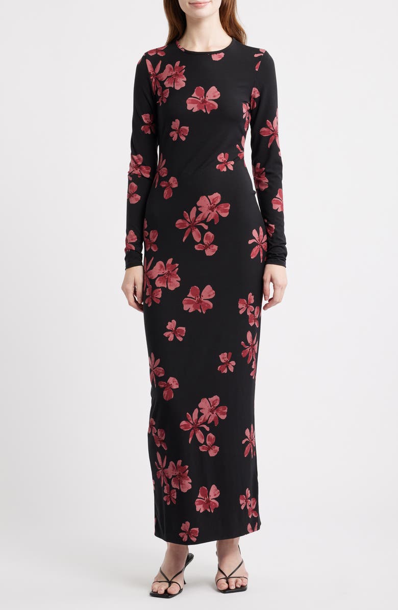 Reformation Tommie Long Sleeve Jersey Dress, Main, color, Sydney