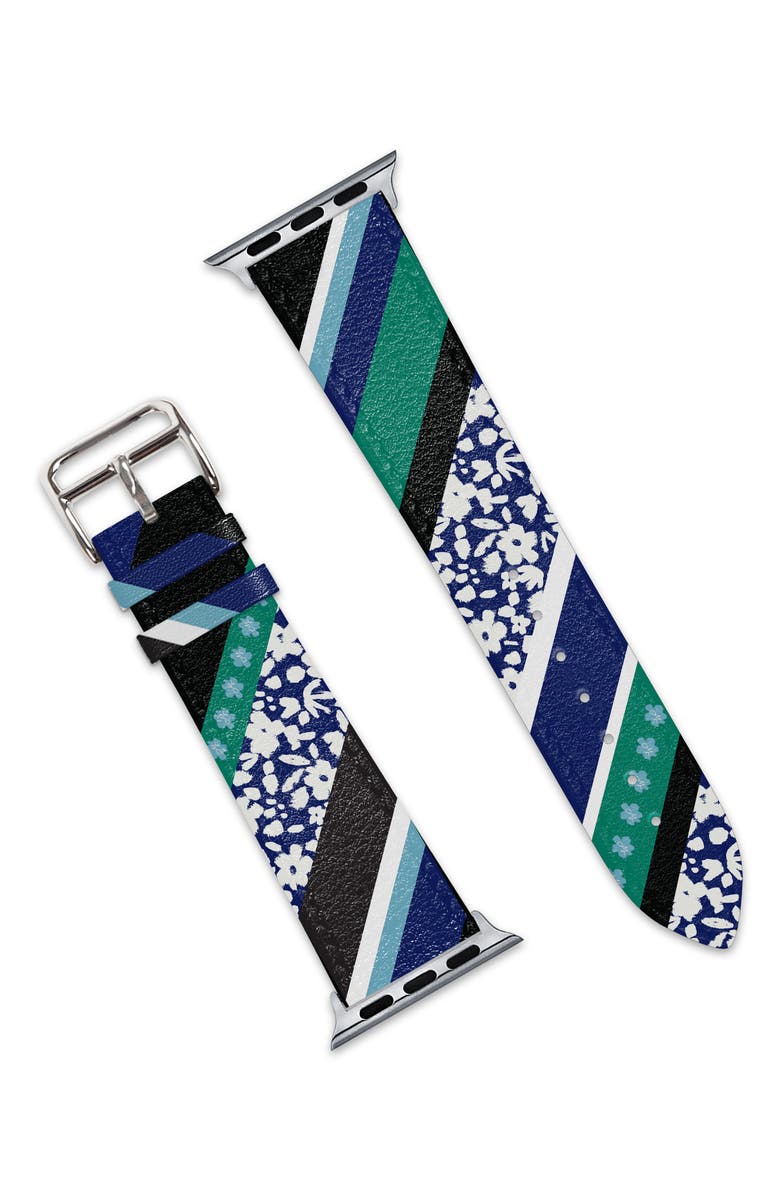 Wristpop Black Blossom Water Resistant 25mm Apple Watch<sup>®</sup> Watchband, Alternate, color, 