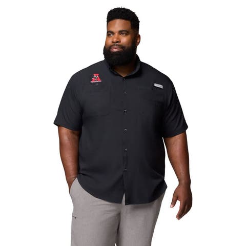 Men's Columbia Black Alabama Crimson Tide Big & Tall Tamiami Omni-Shade Button-Down Shirt