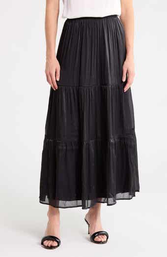 Metallic Tiered Maxi Skirt