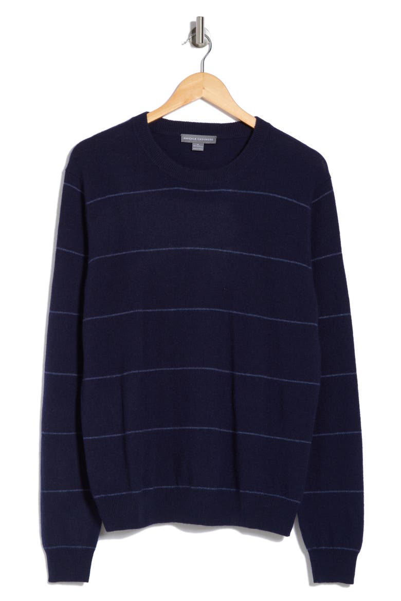 Stripe Cashmere Sweater, Alternate, color, NVY