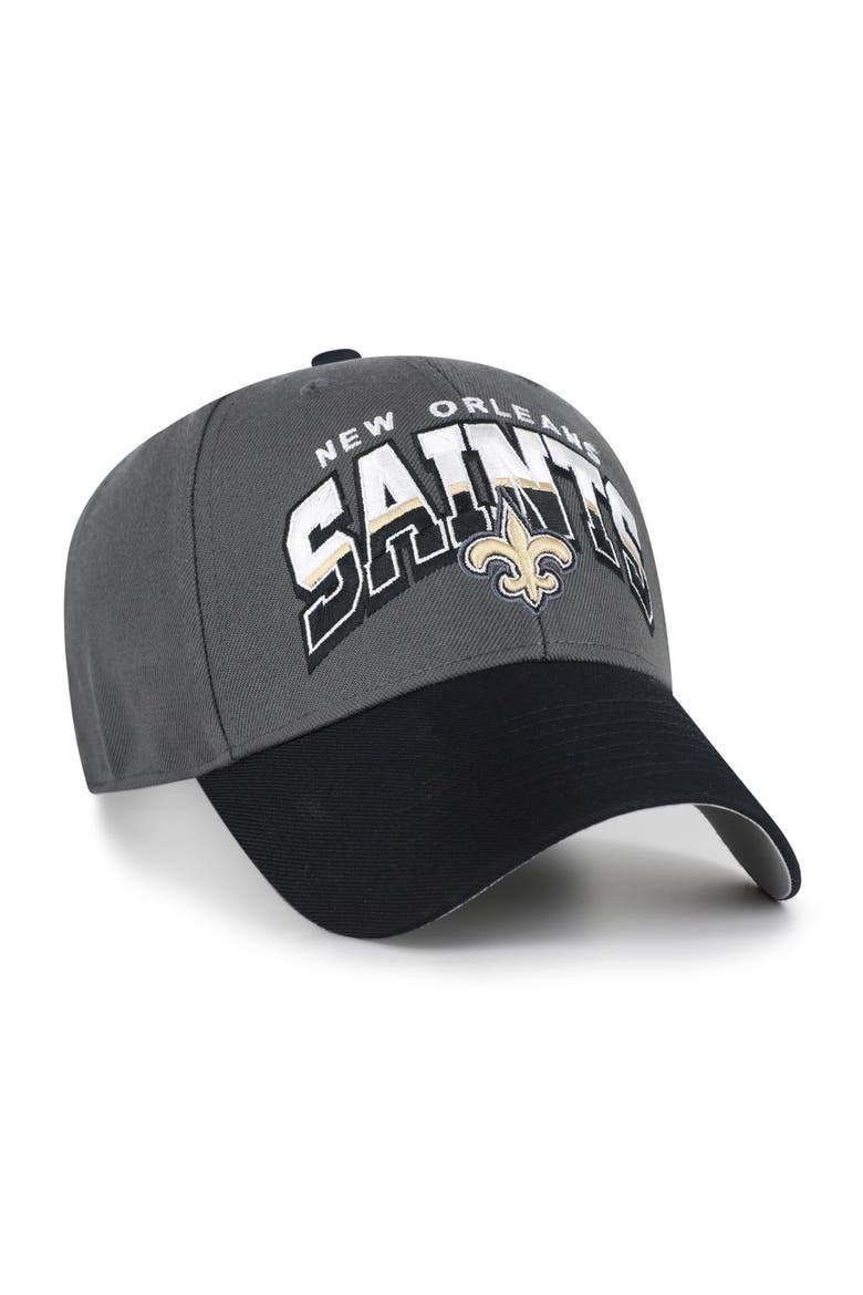 Men's '47 Charcoal New Orleans Saints Split Block MVP Adjustable Hat, Alternate, color, Charcoal