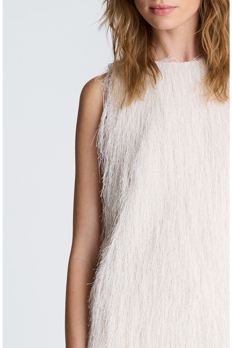 Sleeveless Fringe Minidress, Alternate, color, OYSTER