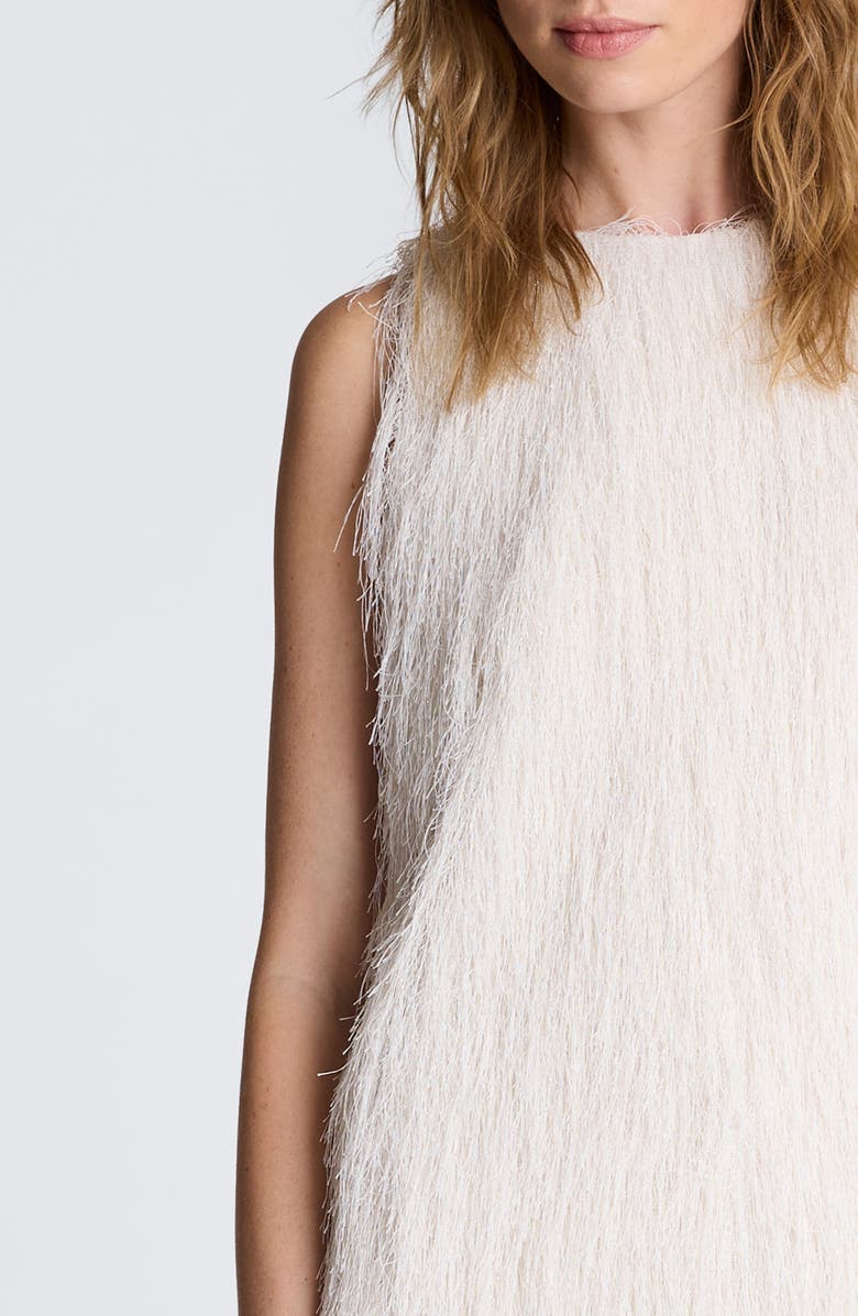 Kenneth Cole Sleeveless Fringe Minidress, Alternate, color, Oyster