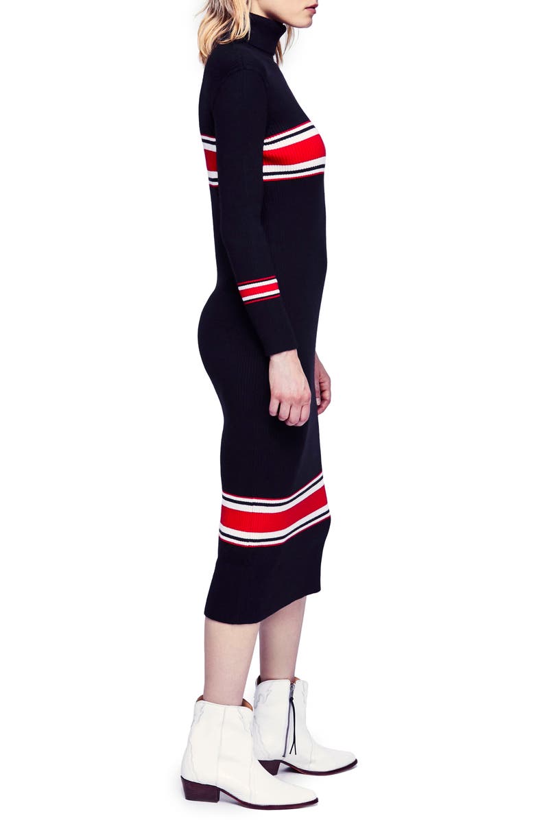 Free People Sport Stripe Midi Sweater Dress, Alternate, color,