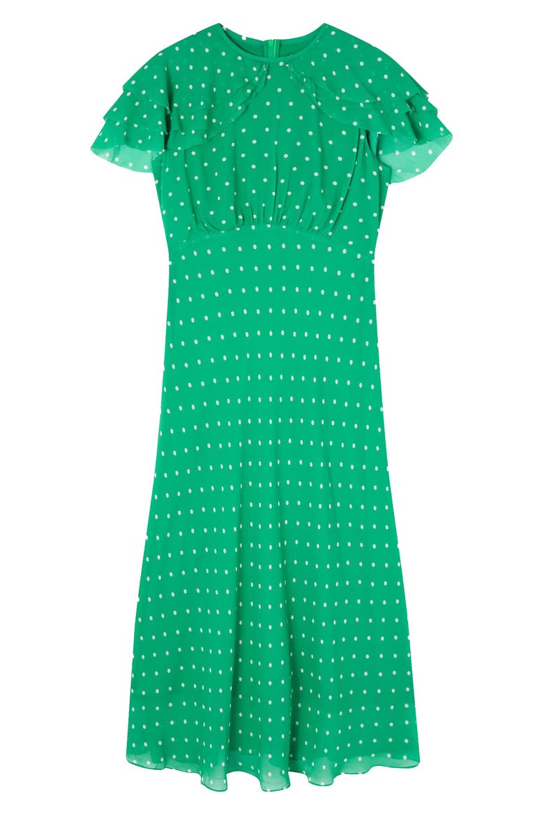 Ellen Polka Dot Maxi Dress, Alternate, color, GREEN