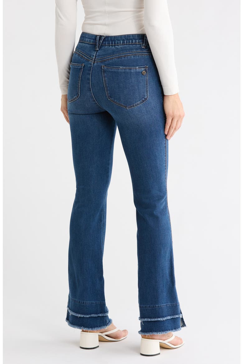 'Ab'solution High Waist Fray Hem Itty Bitty Bootcut Jeans, Alternate, color, BLUE