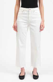 DAZE Sundaze Raw Hem High Waist Crop Straight Leg Carpenter Jeans