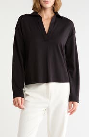 Vince Easy Long Sleeve Polo