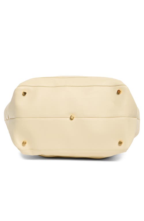 Khaite Florence Stripe Leather Tote In Cream