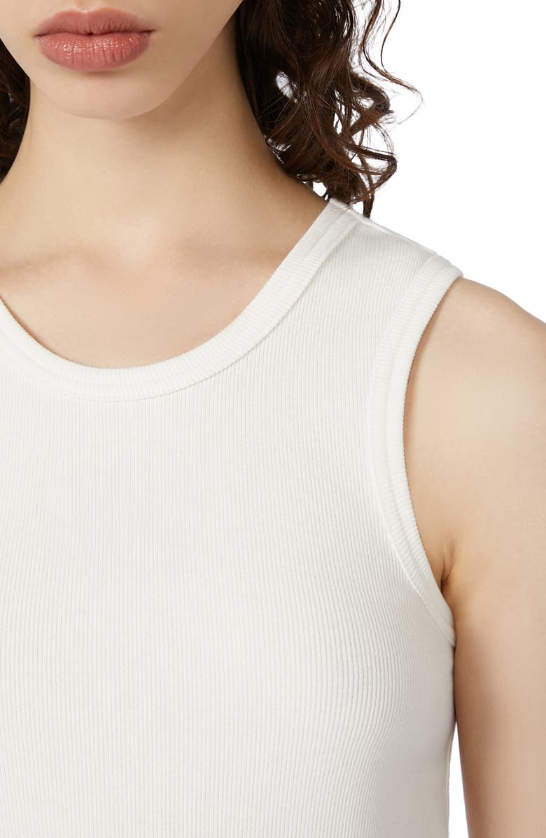 MM by Max Mara Tondo Stretch Cotton Tank, Alternate, color, White