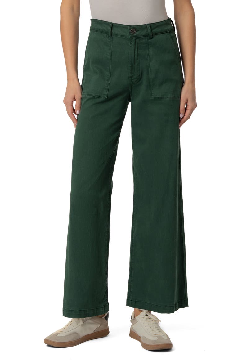 Meg High Waist Ankle Wide Leg Pants, Main, color, EVERGREEN