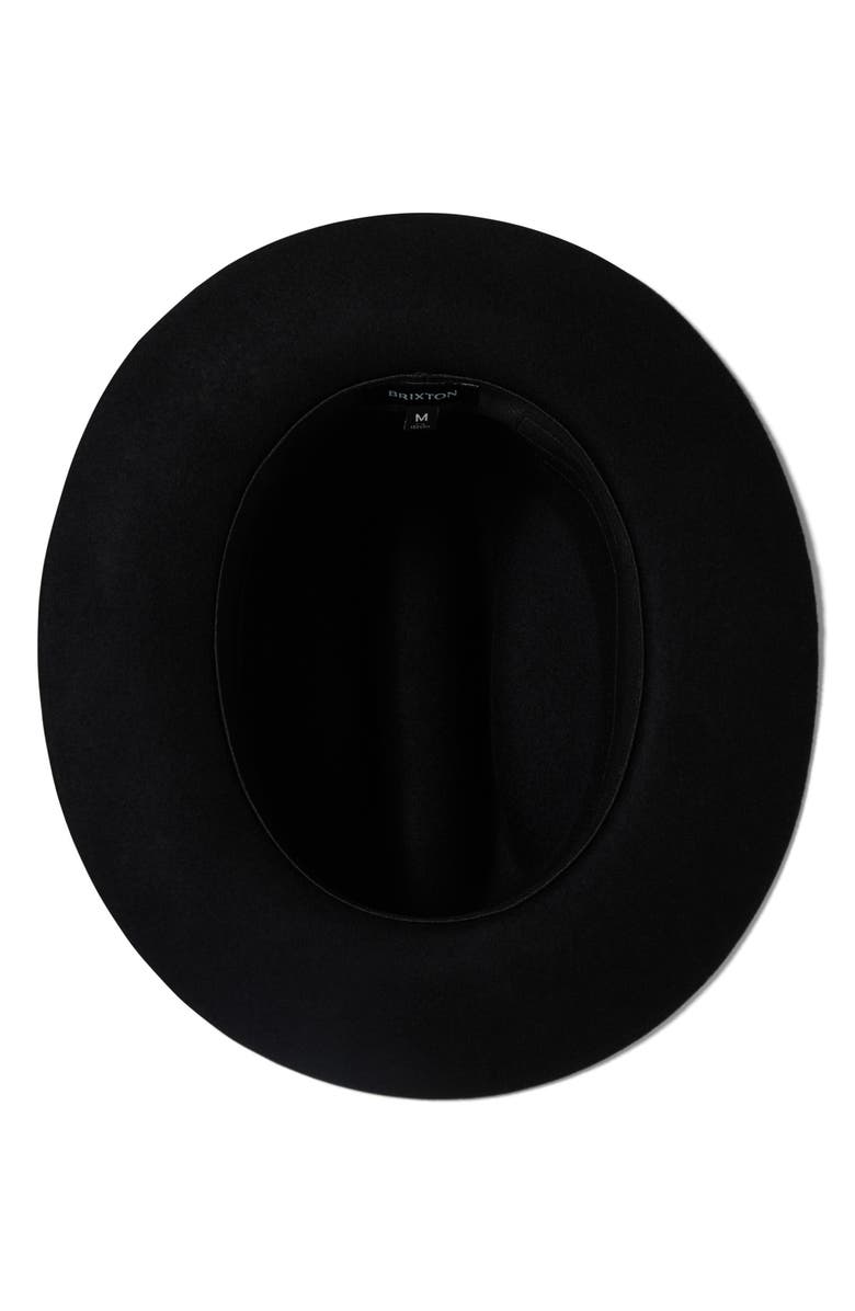 Brixton Hitch Ranch Wool Felt Fedora, Alternate, color, Black/ Black