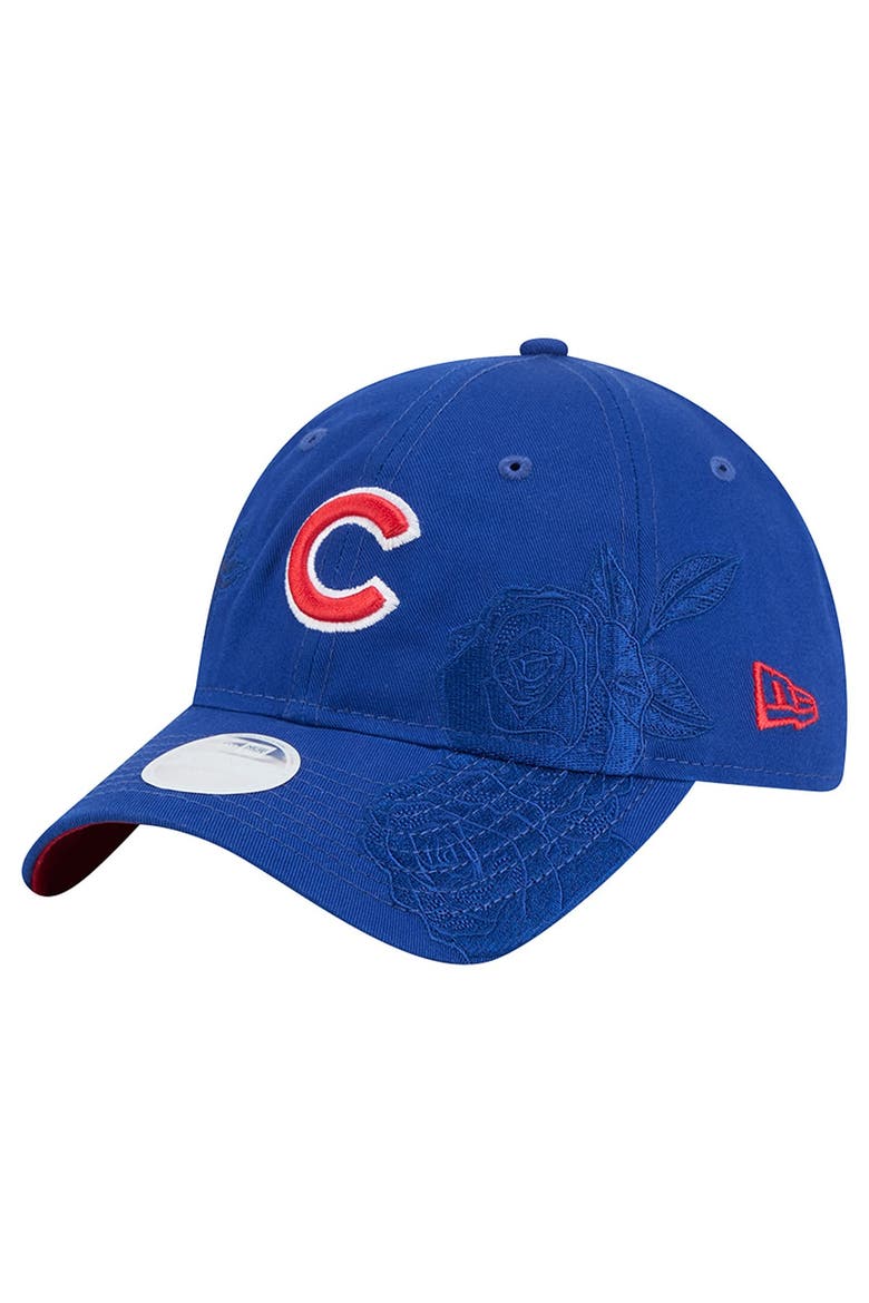 Women's New Era Royal Chicago Cubs Roses 9TWENTY Adjustable Hat, Main, color, Royal