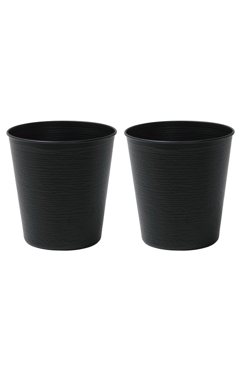 HAPPIMESS Remi Modern Classic Textured Steel 2 Gal Waste Bin, Main, color, Matte Black