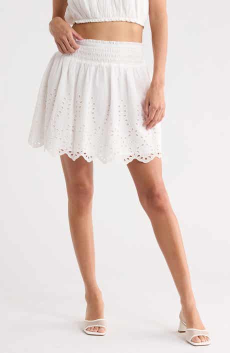Eyelet Miniskirt