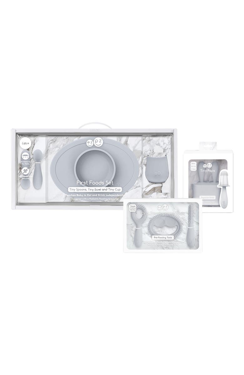 ezpz Prefeeding & First Foods Ultimate Baby Shower Bundle, Alternate, color, Pewter